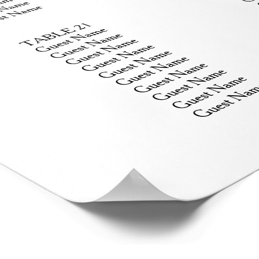 25 Tableau Élégant Mariage moderne Tableau de sièg (Coin)