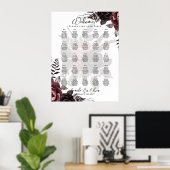 25 Tableau GRAPHIQUE DE SIÈGE Floral Rose Bourgogn (Bureau à domicile)