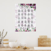 25 Tableau GRAPHIQUE DE SIÈGE Floral Violet (Cuisine)