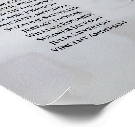 25 Tableau Réflexions blanches Tableau des sièges  (Coin)