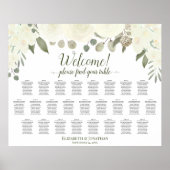 25 Tableau Sièges Mariages de roses blanches ivoir (Devant)