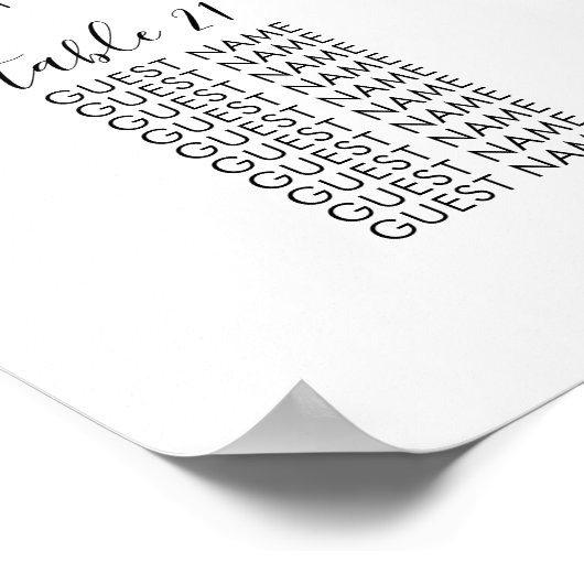 25 Tables Mariage d'accueil 250 invités Tableau de (Coin)