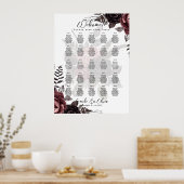 25 Tafel Landelijke Bourgondië Roos Bloemstuk ZITP Poster (Keuken)