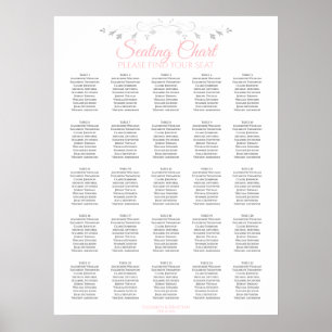 25 Tafel roze en grijze bruisende bruinzittenden Poster