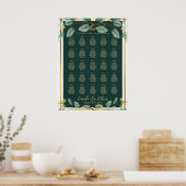 25 Tafelgroen Eucalyptus Rustic SEATING CHART Poster (Keuken)
