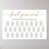 25 Tafels Vind Je Stoel Zitplaats Chart Plan Poster (Voorkant)