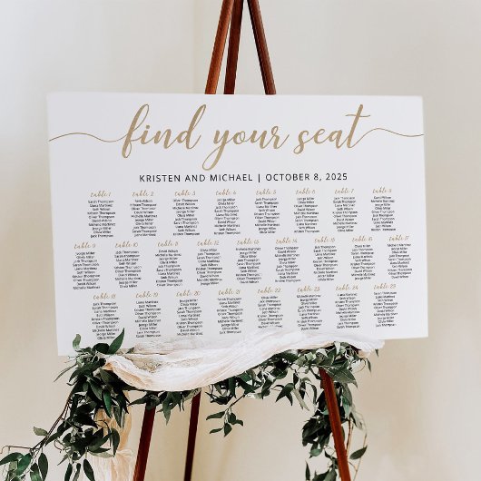 25 Tafels Vind Je Stoel Zitplaats Chart Plan Poster