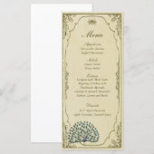25 Tags du menu Mariage Peacock Vintage (Devant / Derrière)
