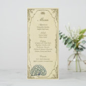 25 Tags du menu Mariage Peacock Vintage (Debout devant)