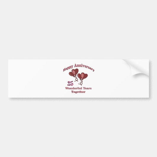 25. Verjaardag Bumpersticker (Voorkant)