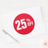 25% Vijfentwintig procent korting op aangepaste ko Ronde Sticker (Envelop)