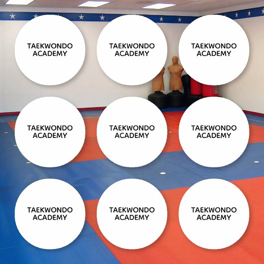 25 White Custom Taekwondo Floor Stickers 2.25"