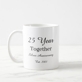 25 Year Anniversary Mug-Silver Wedding Anniversary Koffiemok