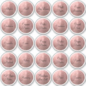 25 Zwarte en Roos Gold Circle Spice Sticker (Voorkant)