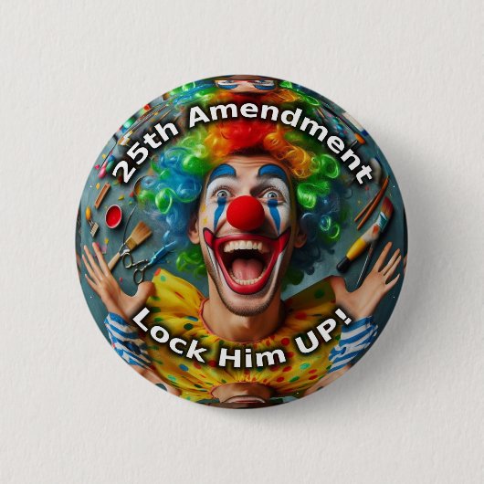 25e amendement clown ronde button 5,7 cm (Voorkant)