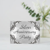 25e anniversaire d'argent Invitation de fête Carte (Debout devant)