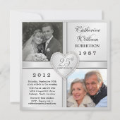 25e anniversaire de l'argent Invitations de photos (Devant)