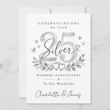 25e anniversaire de mariage | Carte d'anniversaire