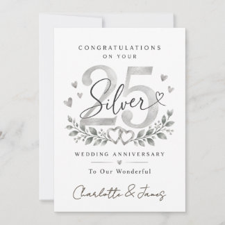 25e anniversaire de mariage | Carte d'anniversaire