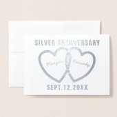 25e anniversaire de Mariage Cartes d'huile d'argen (Devant avec enveloppe)