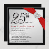 25e anniversaire de mariage - Cartes d'invitation (Devant / Derrière)