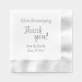 25e anniversaire de Mariage d'argent Stylisé Merci (Recto)