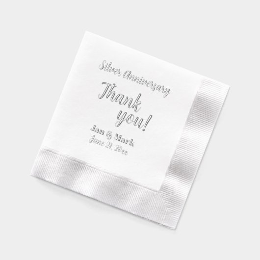 25e anniversaire de Mariage d'argent Stylisé Merci (Gauche)