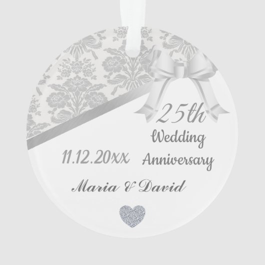 25e anniversaire de Mariage en argent. (dos)