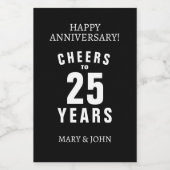 25e anniversaire de Mariage Étiquettes de mini bou (Étiquettes simples)