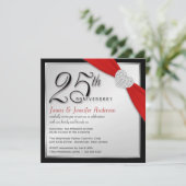 25e anniversaire de mariage - Invitations élégante (Debout devant)