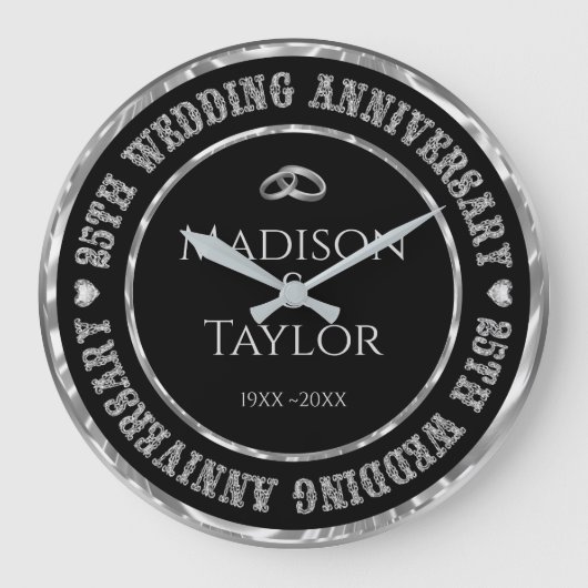 25e Anniversaire Diamants Texte Grande horloge (Recto)