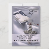 25e anniversaire d'ordination Invitation Cross hôt (Devant)