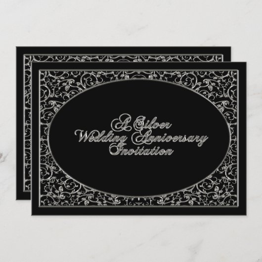 25e anniversaire du Mariage Carte d'invitation (Devant / Derrière)