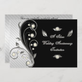 25e anniversaire du Mariage Carte d'invitation (Devant / Derrière)