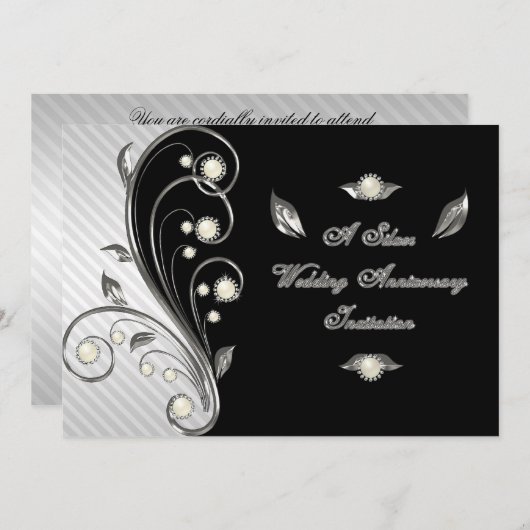 25e anniversaire du Mariage Carte d'invitation (Devant / Derrière)