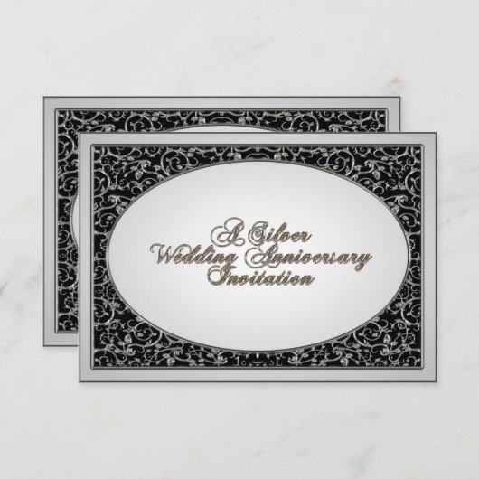 25e anniversaire du Mariage Carte d'invitation RSV (Devant / Derrière)