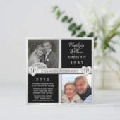 25e anniversaire du Mariage Coeurs Invitations pho (Debout devant)