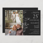 25e anniversaire du Mariage en argent 2 invitation (Devant / Derrière)