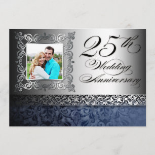 25e anniversaire du mariage invitations photo