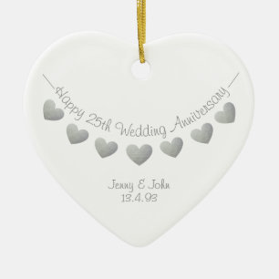 25e anniversaire du Mariage Ornement du coeur d'ar