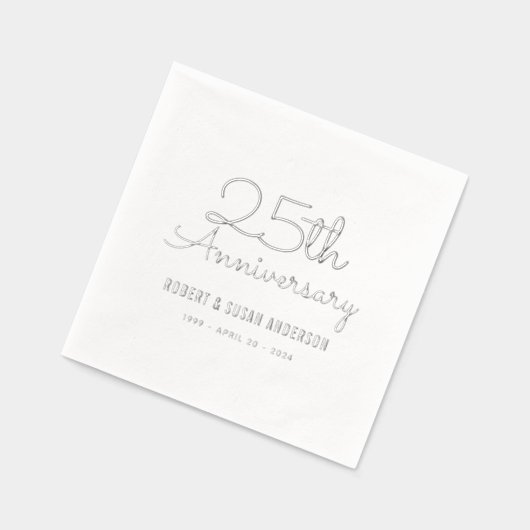 25e anniversaire du Mariage Script moderne Argent (Gauche)