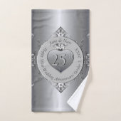 25e anniversaire du Mariage Silvery (Serviette à main)