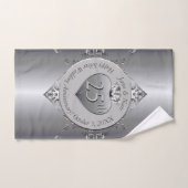 25e anniversaire du Mariage Silvery (Serviette à main)