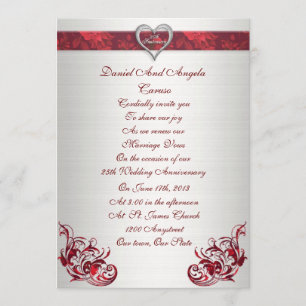 25e anniversaire du mariage Vow invitation de reno