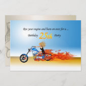 25e anniversaire Flaming moto party invitation (Devant / Derrière)