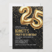 25e anniversaire Gold Black Invitation (Devant)