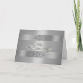 25e anniversaire invitation argent satin (Devant)