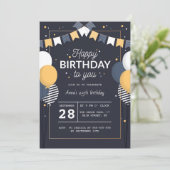 25e anniversaire invitation avec lettre (Debout devant)