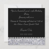 25e anniversaire Invitation DIAMONDS & SPARKLES (Dos)