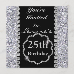 25e anniversaire Invitation DIAMONDS & SPARKLES